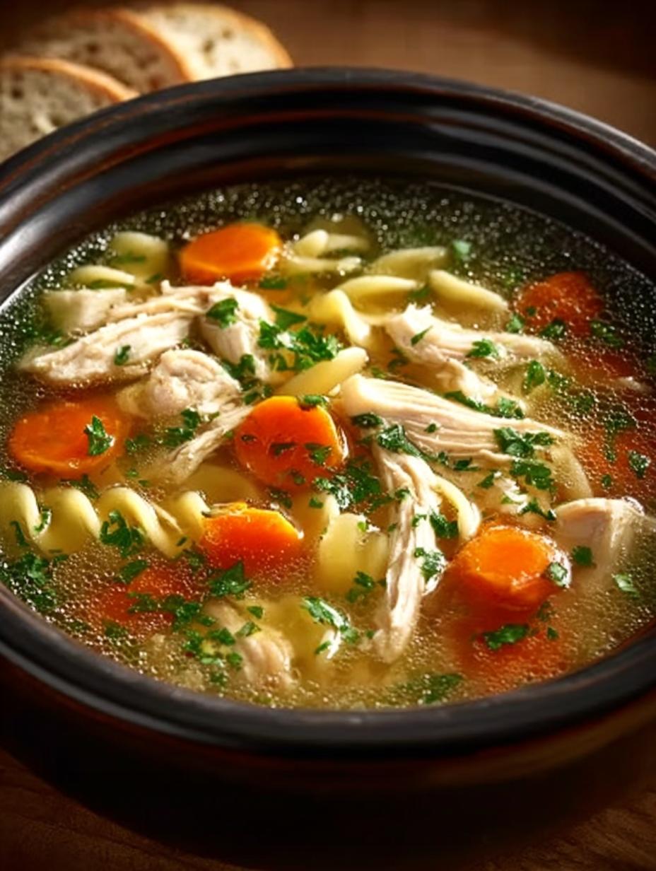 Delicious Crockpot Chicken Noodle Soup for Comfort - Crockpot Chicken Noodle Soup - main visual representation
